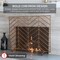 Best Choice Products 38x31in Single Panel Handcrafted Iron Chevron Fireplace Screen w/ Distressed Finish